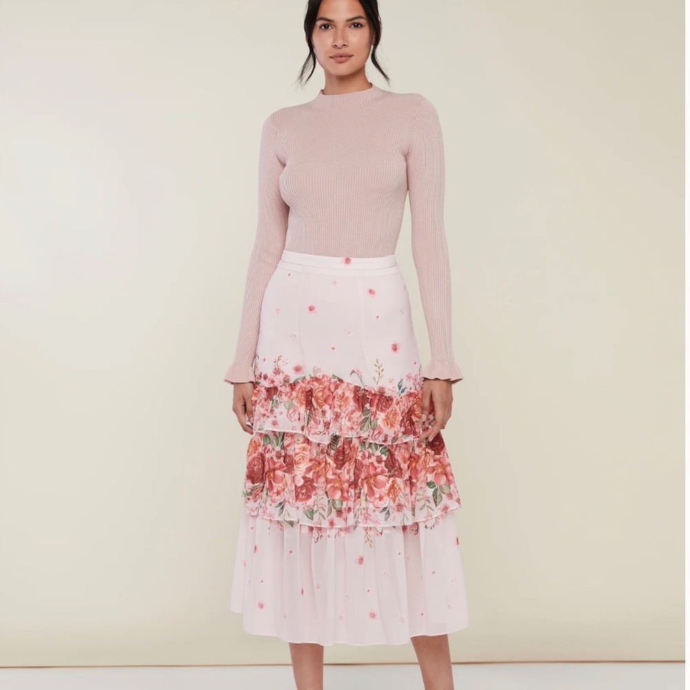 Rachel Parcell Tiered Midi Skirt